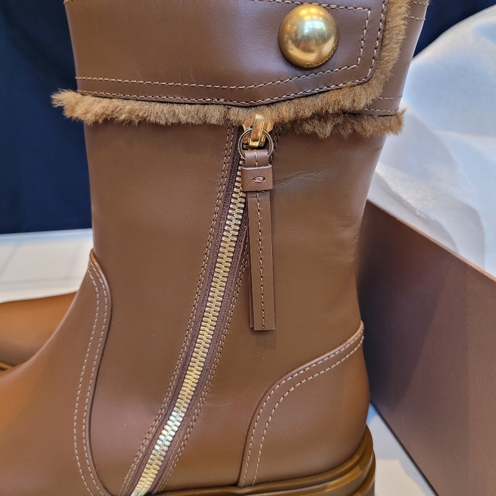 Gianurito Rossi‑Milan, Montreal Cuoio, Brown Leather Boots, New in Box, 38.5 - Picture 9 of 16